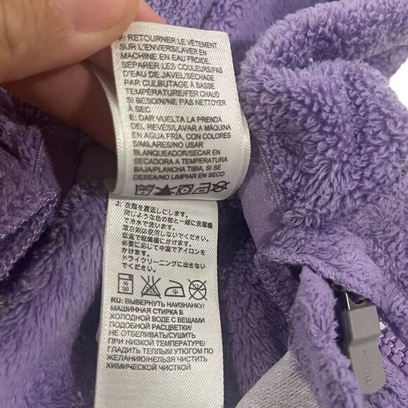 The North Face Light Purple Fleece Hooded One Piece Outfit - Size 3-6 months - Picture 6 of 7